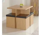 Table a manger et 4 pouffes avec rangement